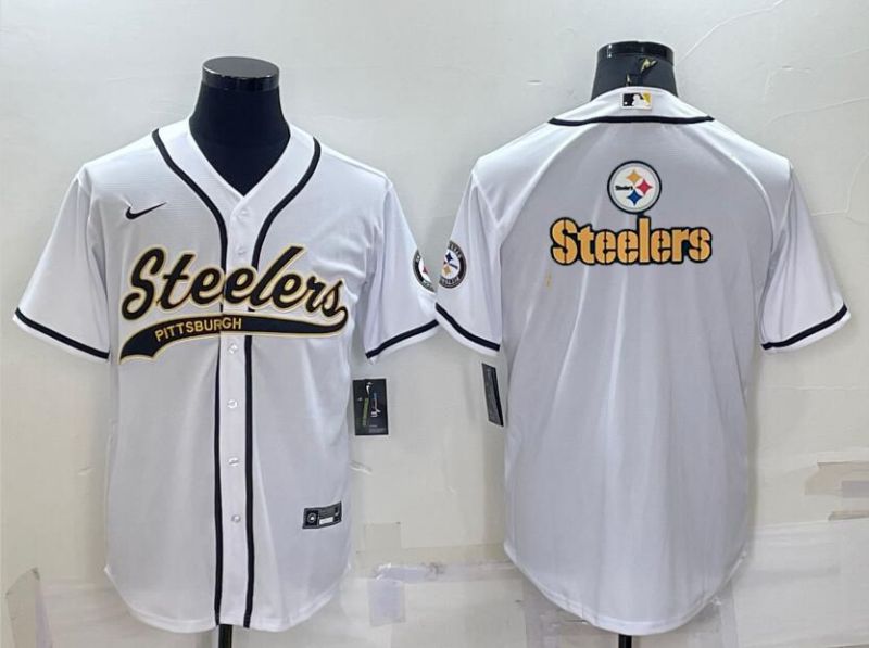 Men Pittsburgh Steelers Blank White 2022 Nike Co branded NFL Jerseys1